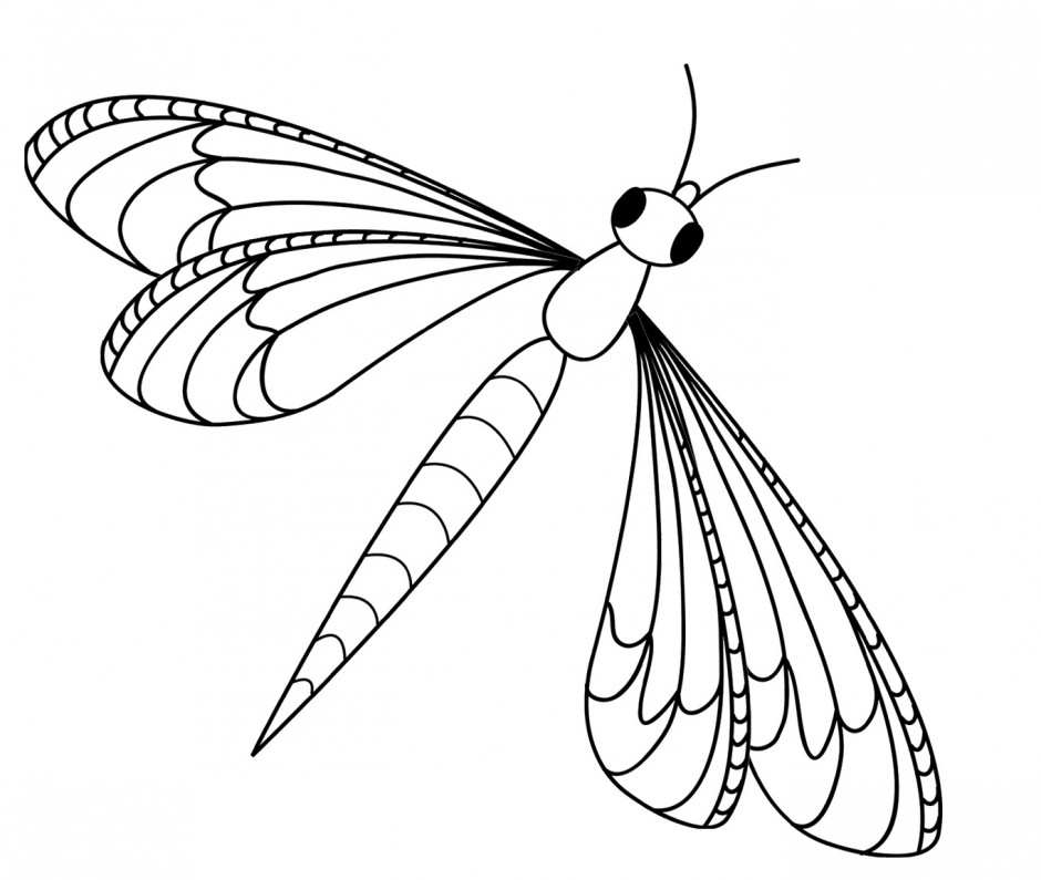 Dragonfly clipart black and white
