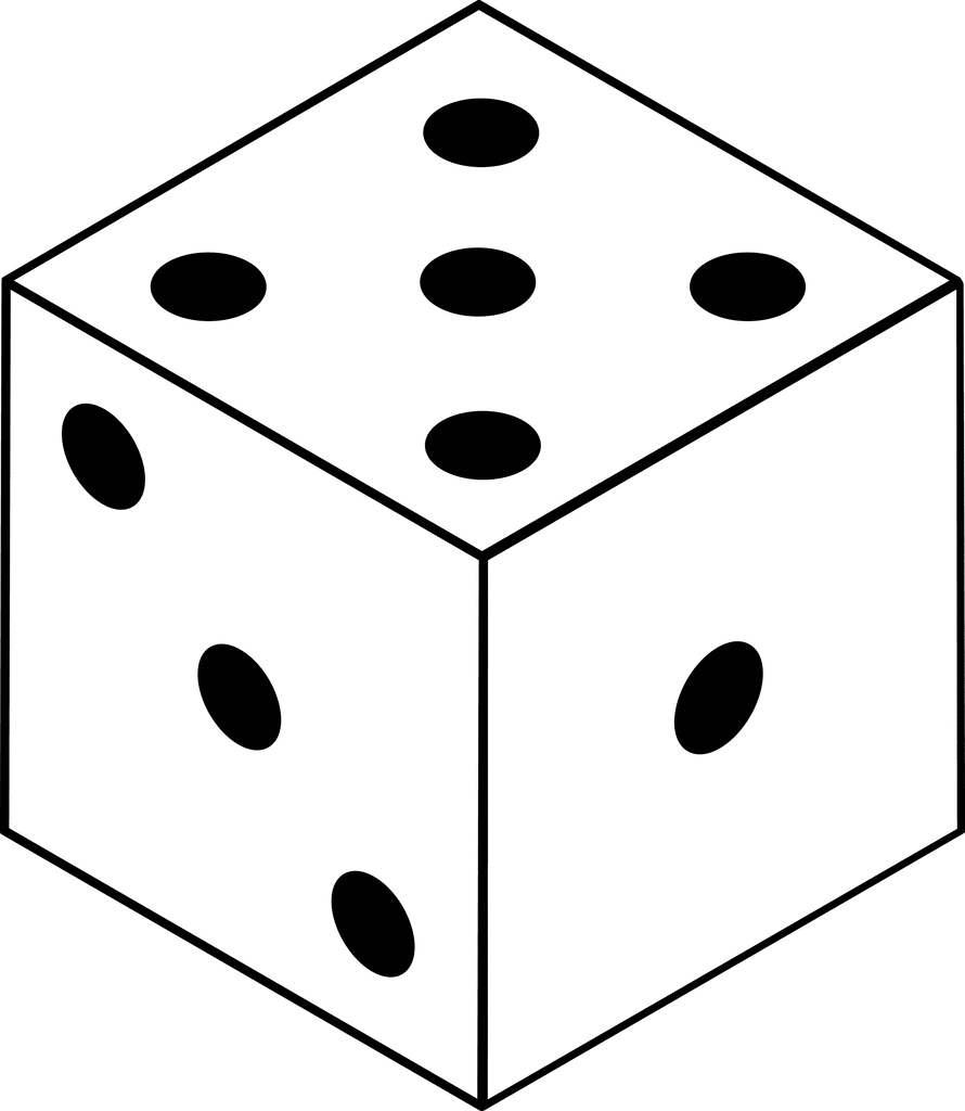 Black and white dice clipart