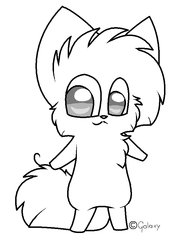 Chibi cat line art by GalaxyKitteh on DeviantArt