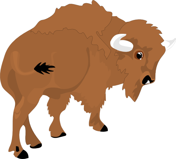 Cartoon Bison Rear View Clip Art - vector clip art ...