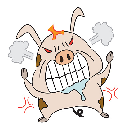 Pig On A Spit Clip Art, Vector Images & Illustrations