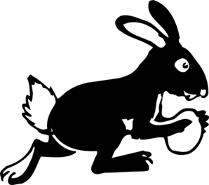 Bunny Running With Egg Clip Art - vector clip art ...
