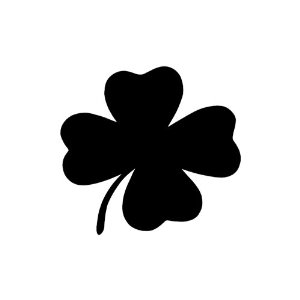 4 Leaf Clover small 3" Tall BLACK vinyl window decal ... - ClipArt ...