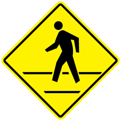 Parking and Traffic Control Sign - Pedestrian Crossing Symbol ...