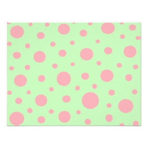 Pastel green with pink polka dots custom announcements » Wedding ...