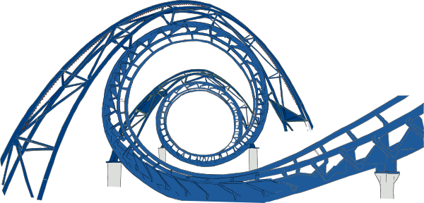 Rollercoaster Shades Of Blue clip art - vector clip art online ...