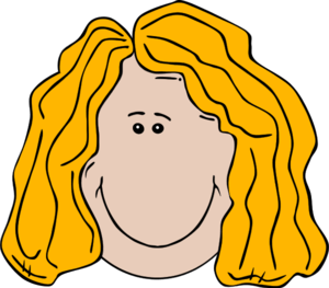 Girl Face Blonde Smile Smiling Cartoon - vector Clip Art