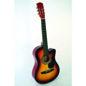 38" Sunburst Acoustic Cutaway Guitar with Free Gig Bag ...