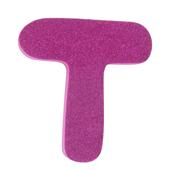 Hobbycraft Glitter Foam Letter T Pink | Hobbycraft