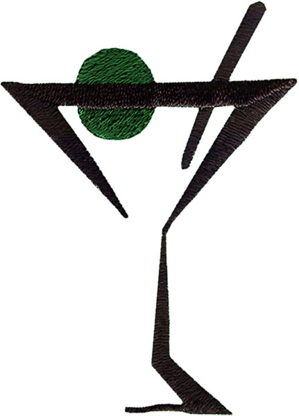 Foods Embroidery Design: Abstract Martini Glass from Grand Slam ...