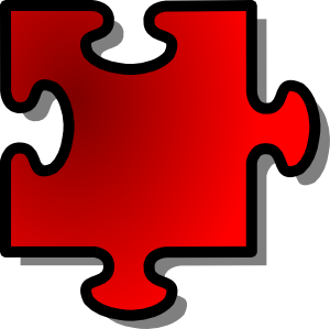 Red Jigsaw Piece clip art - vector clip art online, royalty free ...