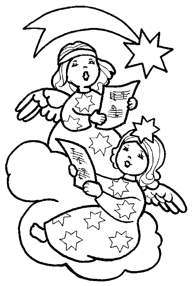 Christmas angel Coloring Pages