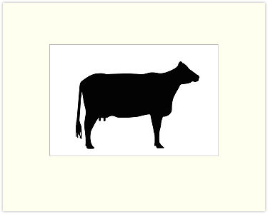 Cow silhouette as sign or clipart" Matted Prints by naturaldigital ...