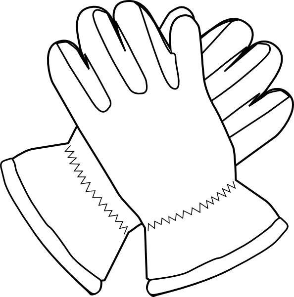Gloves Outline clip art - vector clip art online, royalty free ...