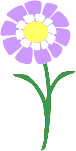 Summer Season Clip Art, Flower Graphic: Purple Aster Clipart