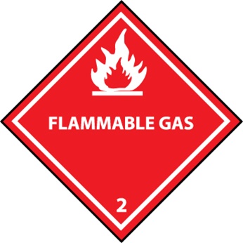 Flammable Gas 2 DOT Labels (25/Pack)