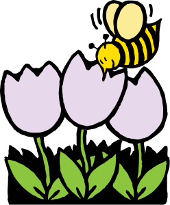 Bee and Flowers Clipart, vector clip art online, royalty free ...