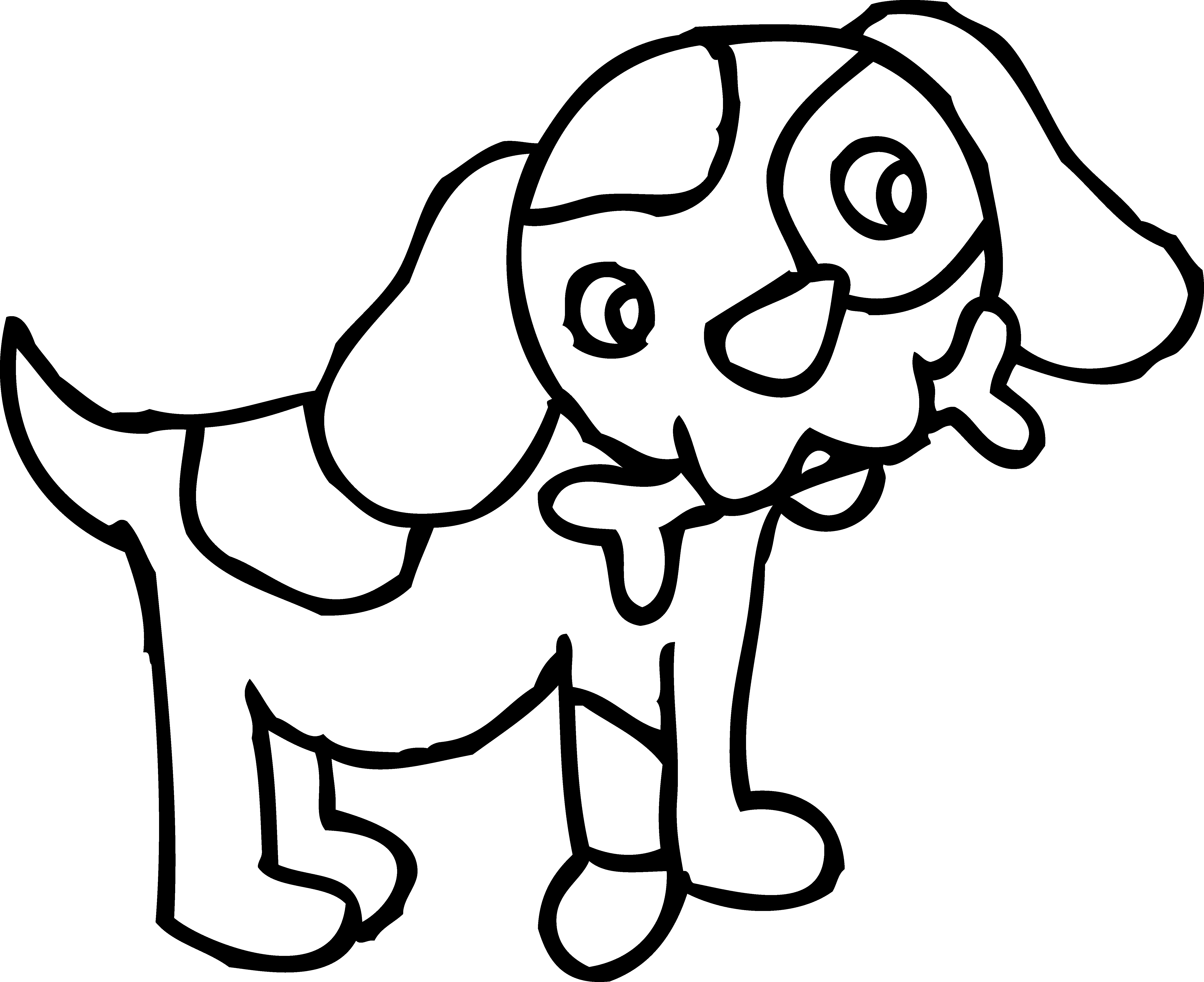 Black And White Cartoon Bone Dog Clip Art