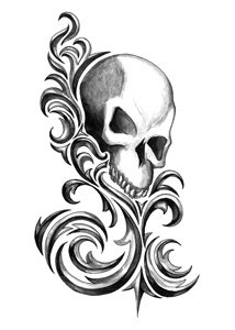 Tattoo Sales: Iron Tribal Stylized Skull Temporary Tattoo - Buy ...