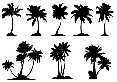 Palm Tree Clip Art pack Silhouette Clip ArtSilhouette