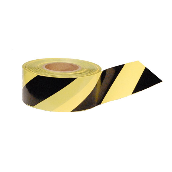 YELLOW & BLACK STRIPE - Barricade Tape 1000 ft Roll-3 Mil ...