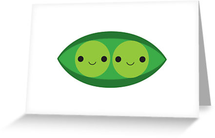 Two Peas in a Pod" Greeting Cards & Postcards by imaginarystory ...