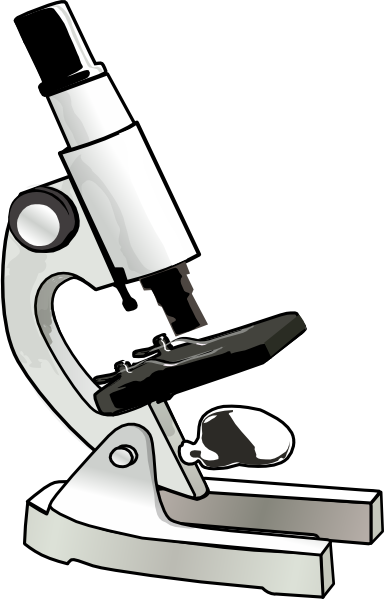 Microscope clipart black and white with label