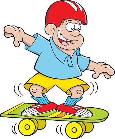 Cartoon Of The Boy Skateboarding Clip Art, Vector Images ...