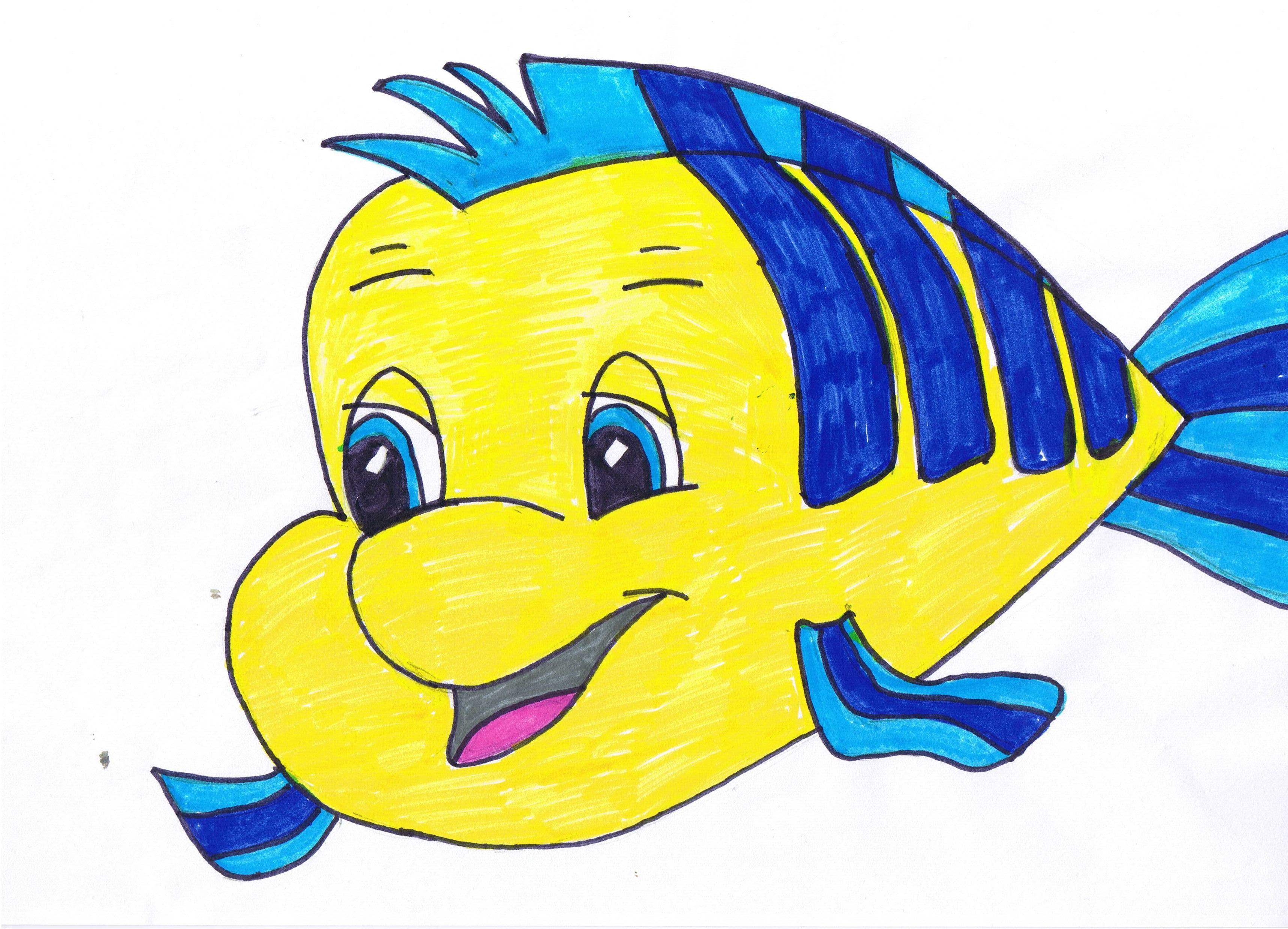Cartoons Wallpaper: Little Mermaid Flounder Wallpaper Free for HD ...