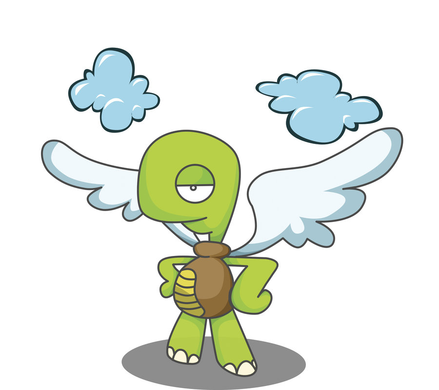 Turtle with wings clipart