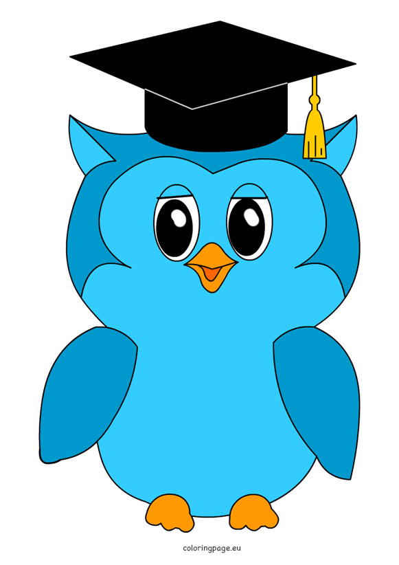 Owl Graduation Clipart | Coloring Page