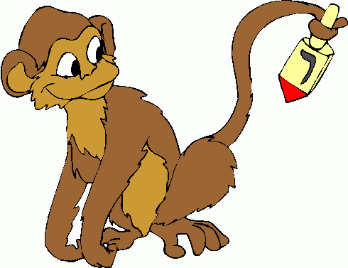 monkey_&_dreidel clipart - monkey_&_dreidel clip art
