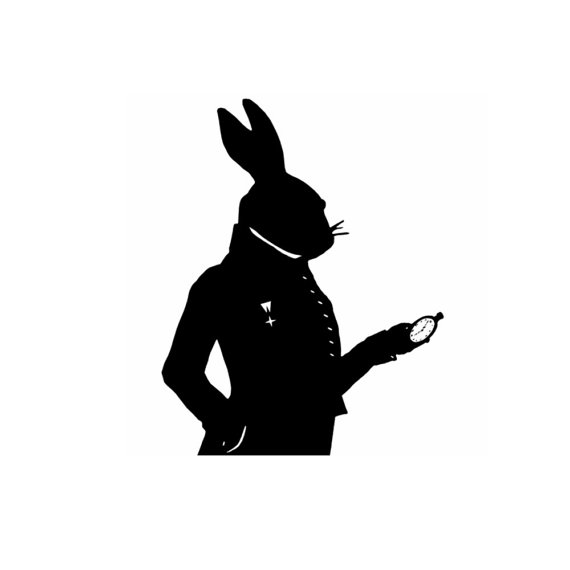 Wonderland Rabbit Silhouette - ClipArt Best