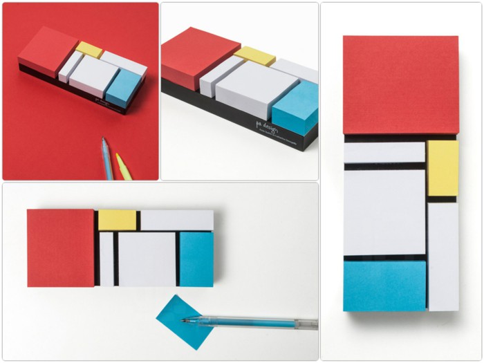 Office Supplies In A Mondrian-style: “Monde Riant” Sticky Notes ...