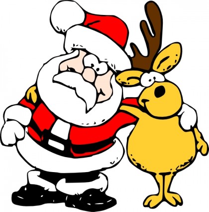 Clipart reindeer santa christmas