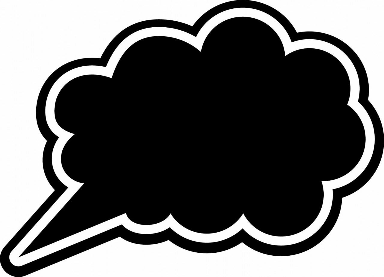 Speech bubble clipart black and white