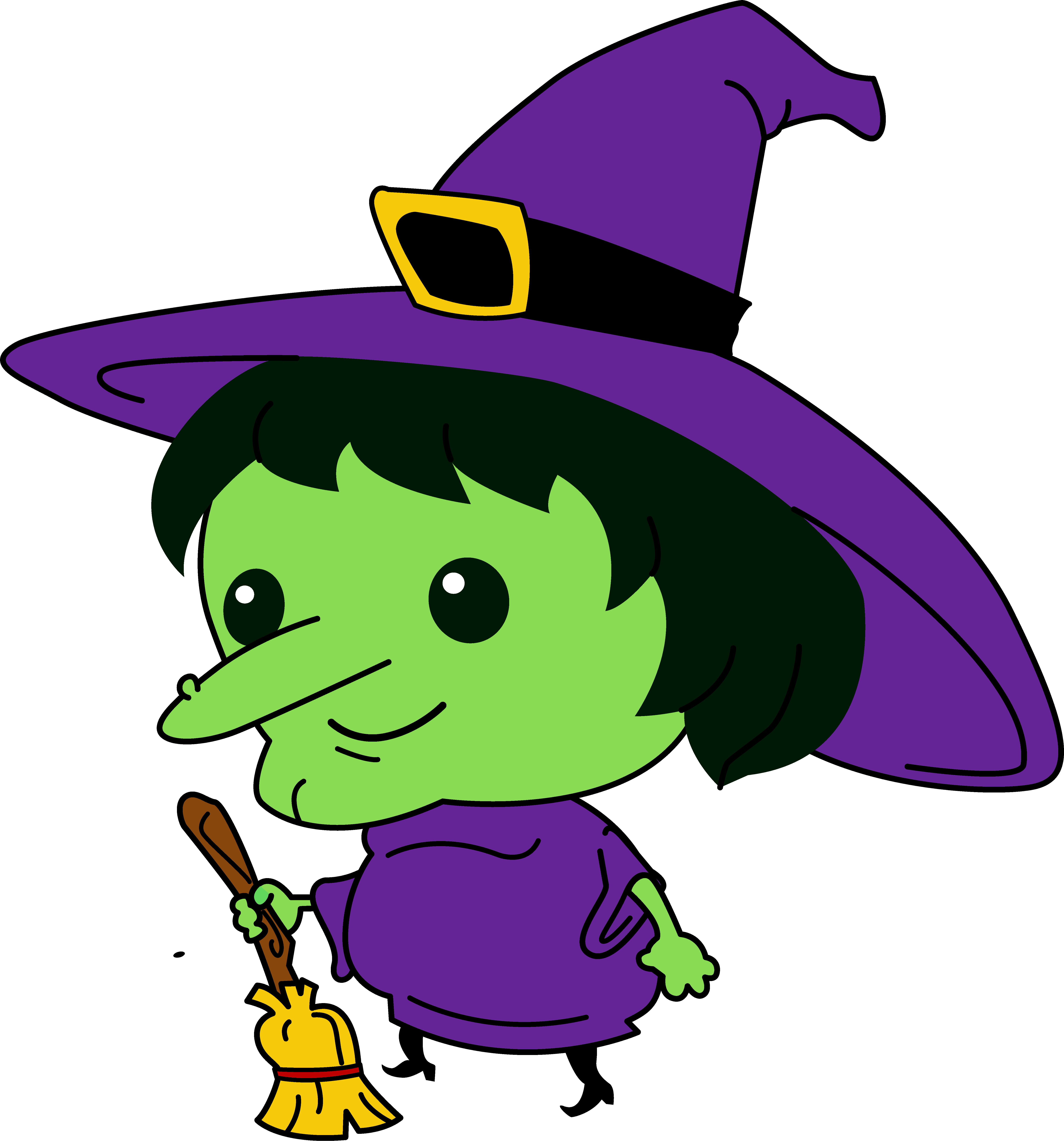 Animated friendly witch clipart