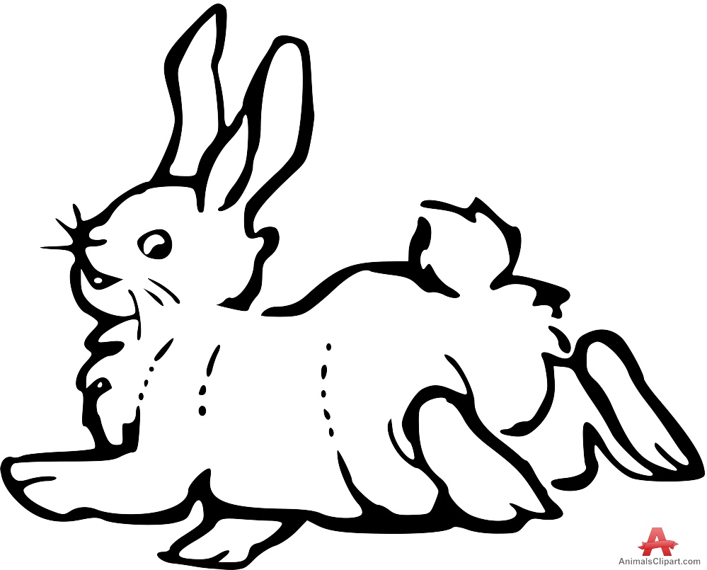 Outline of Running Rabbit Clipart | Free Clipart Design Download