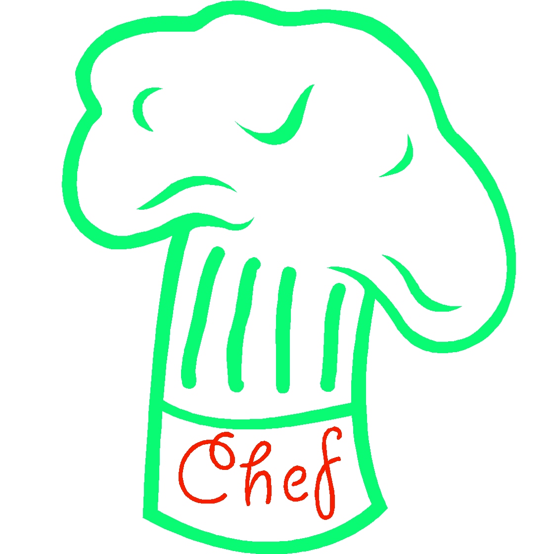 Chef cap clipart colored