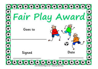 Printable Sports Certificates for Kids