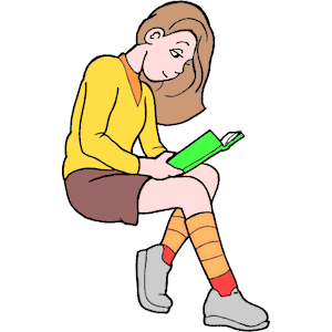 Girl Reading Clipart