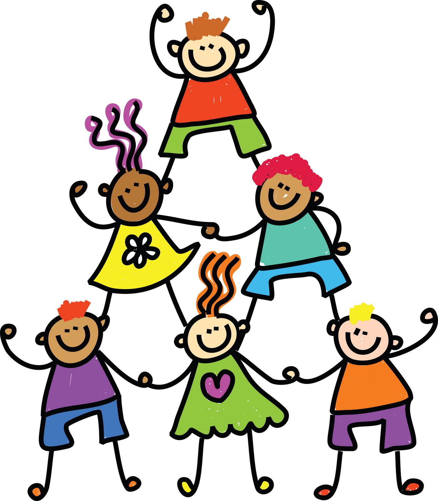 Team building kids clipart