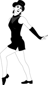 Dancer Clipart Image - Jazz Dancer in Black and White
