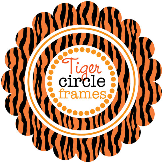 Digital Clip Art Circle Frames with Tiger Stripes by viveradesign