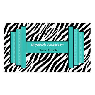 Teal Black Zebra Business Cards & Templates | Zazzle