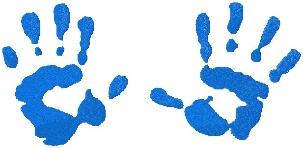 Baby Handprints Machine Embroidery design 2 sizes by KayEmbroidery