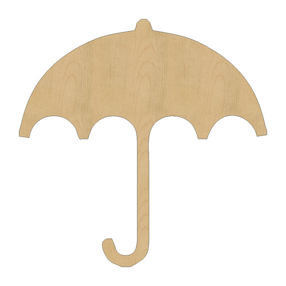 Umbrella Cutout Shape Laser Cut Unfinished Wood by AIHConcepts