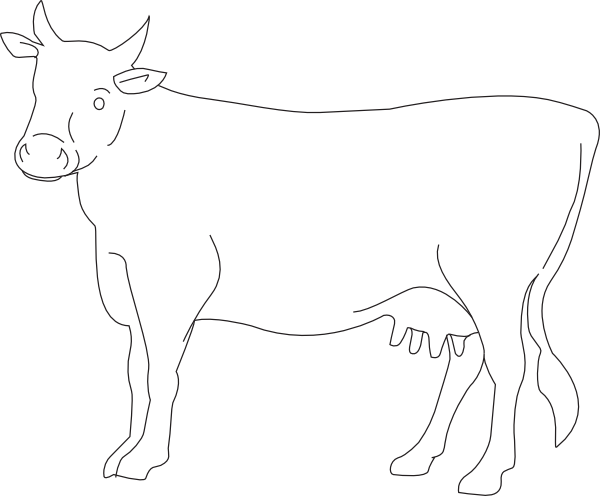 Cow Side View Outline Clip Art - vector clip art ...