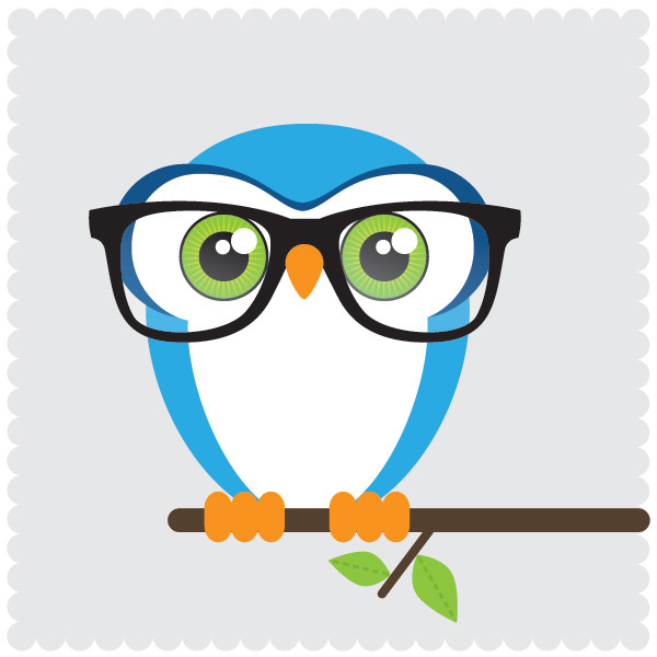 Owl with glasses clipart
