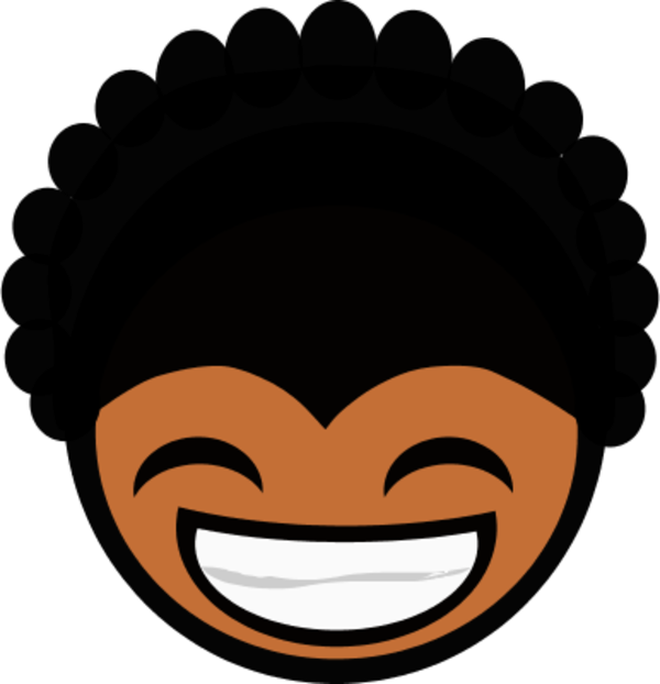 Black Man Smiling Cartoon - vector Clip Art